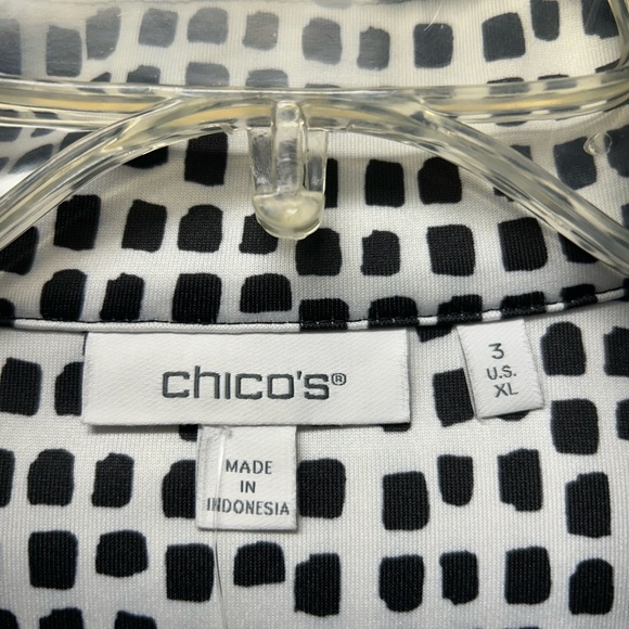 Chico's Monochrome Patterned Blouse - Picture 2 of 6